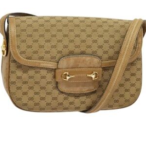 Gucci Brown Crossbody Bag with Gold Accents